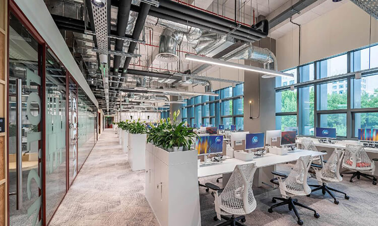 開放式員工辦公區裝修設計完工圖