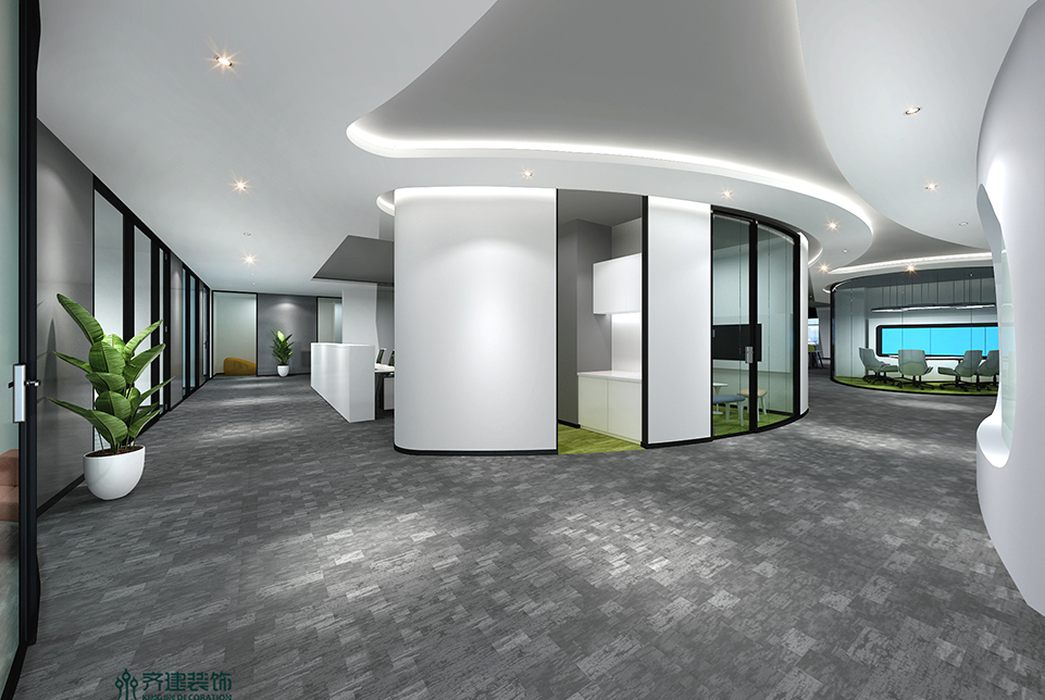 上海德馬物流辦公室前廳走廊裝修設計效果圖